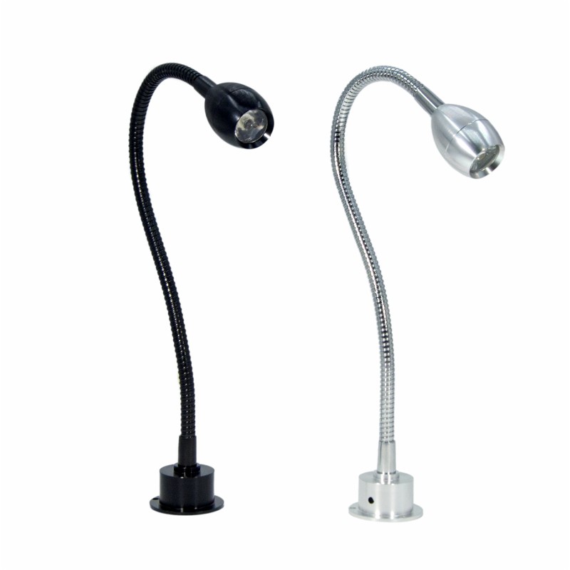 LED明装软管射灯弯管照画灯珠宝柜台小射灯首饰展示1W3W长杆弯曲