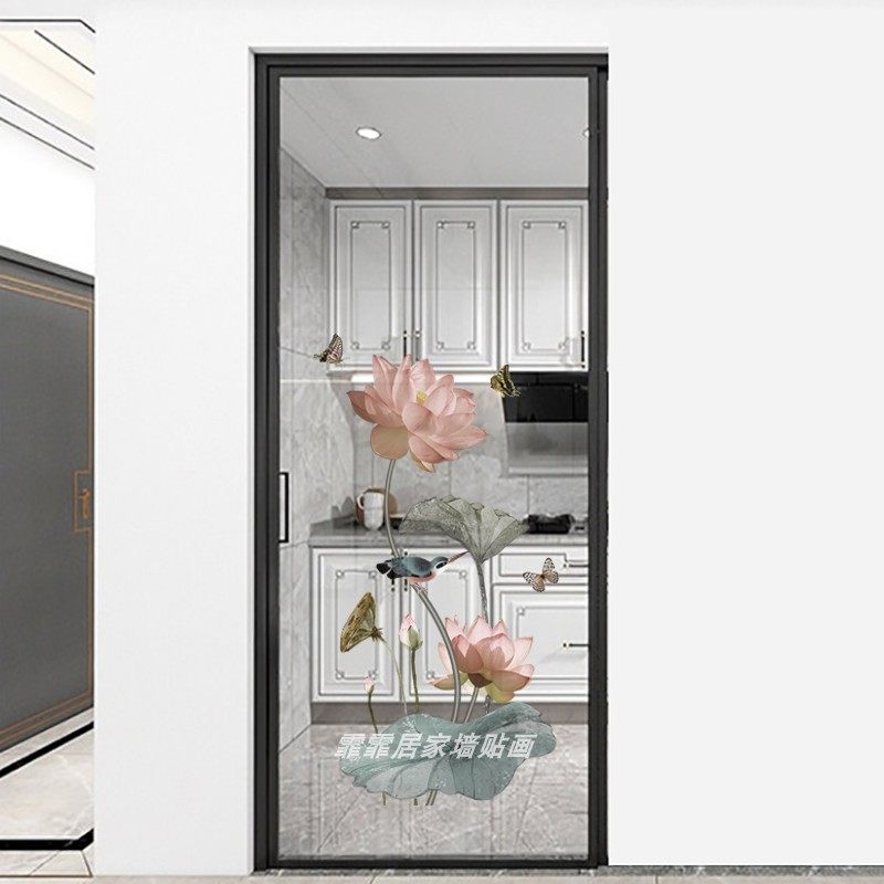 玻璃贴纸客厅厨房推拉门贴单开门贴画中式新年布置防撞装饰自粘画,家居饰品,其他贴饰,淘宝优惠券,粉丝福利购,淘宝优惠卷