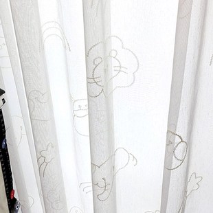 儿童房遮光动物卡通雪尼尔男孩女孩卧室飘窗成品定制窗帘迁徙乐园