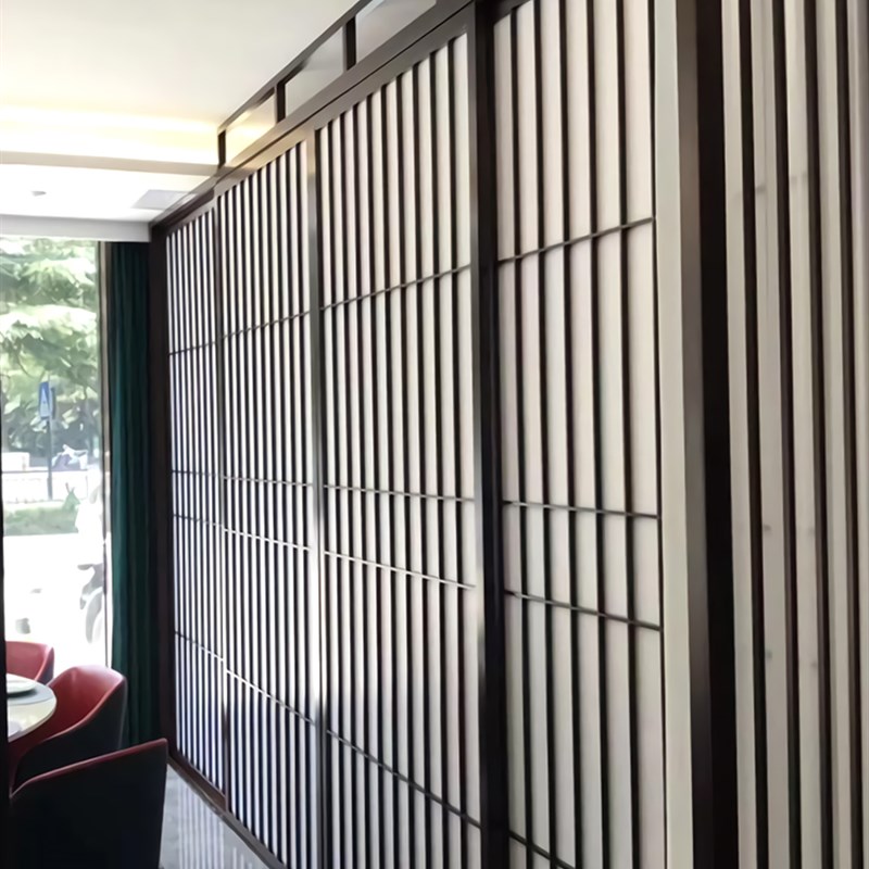 推拉门隔断门格子门折叠门日式和室门实木隔断榻榻米实木隔断移门
