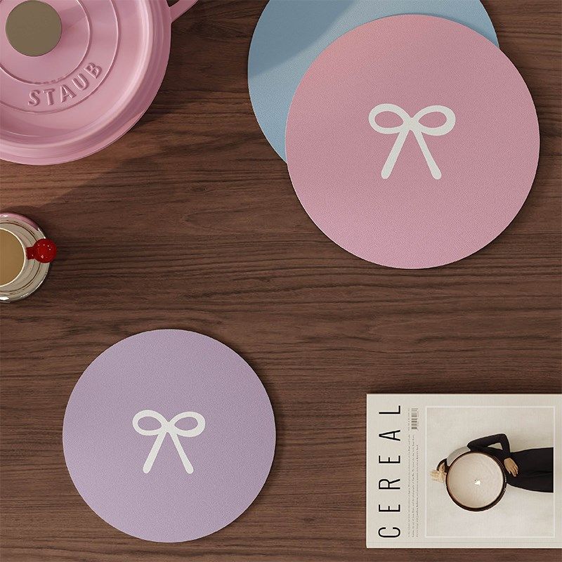 韩式蝴蝶结家用杯垫吸水皮革隔热餐垫桌面咖啡杯茶水碗碟桌面垫子,居家布艺,餐垫,淘宝优惠券,粉丝福利购,淘宝优惠卷