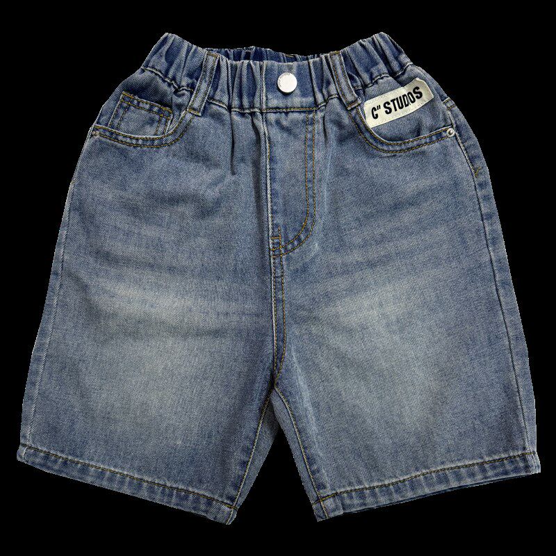 男童牛仔短裤休闲宽松浅蓝简约2024夏季薄宝宝小中大儿童五分裤子