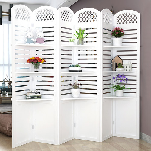 屏风折叠移动隔断置物架时尚客厅小户型卧室遮挡家用装饰镂空玄关