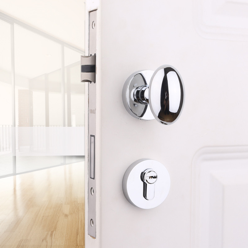 依佰利美式黑色球形锁卧室内北欧式仿古房门锁椭圆形静音磁吸门锁