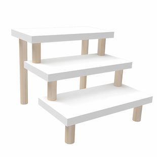 桌面阶梯式花架多层置物架多肉架子小型盆栽收纳架梯形展示架白色