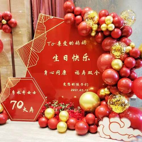 寿宴背景墙布置套装适用于60岁大寿场景装饰 屏幕两侧祝寿布置搭