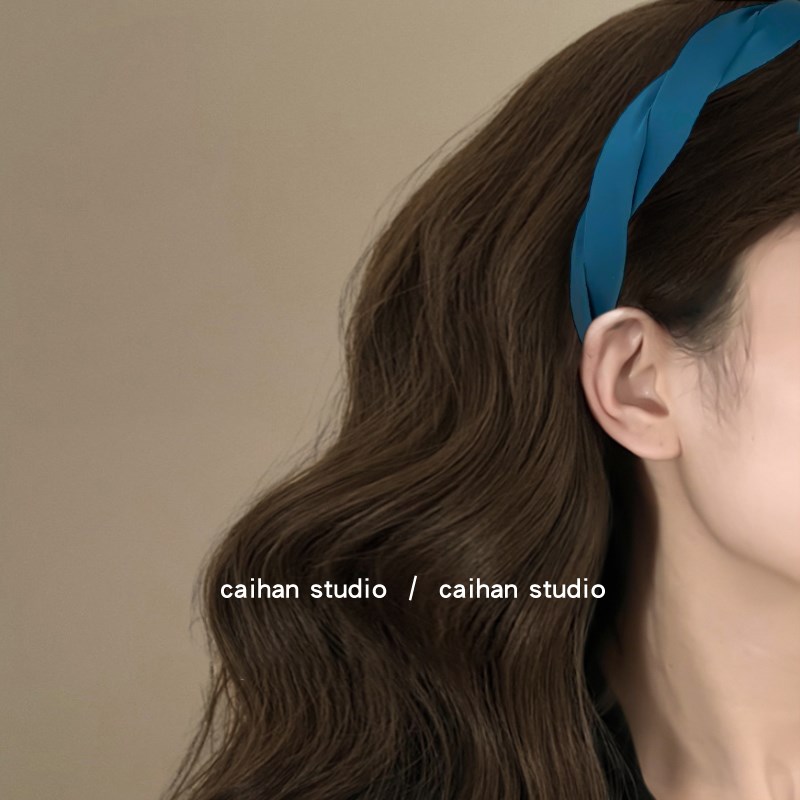 复古枣红!麻花布艺头箍!气质高颅顶发卡带齿早秋新款压发盘发器