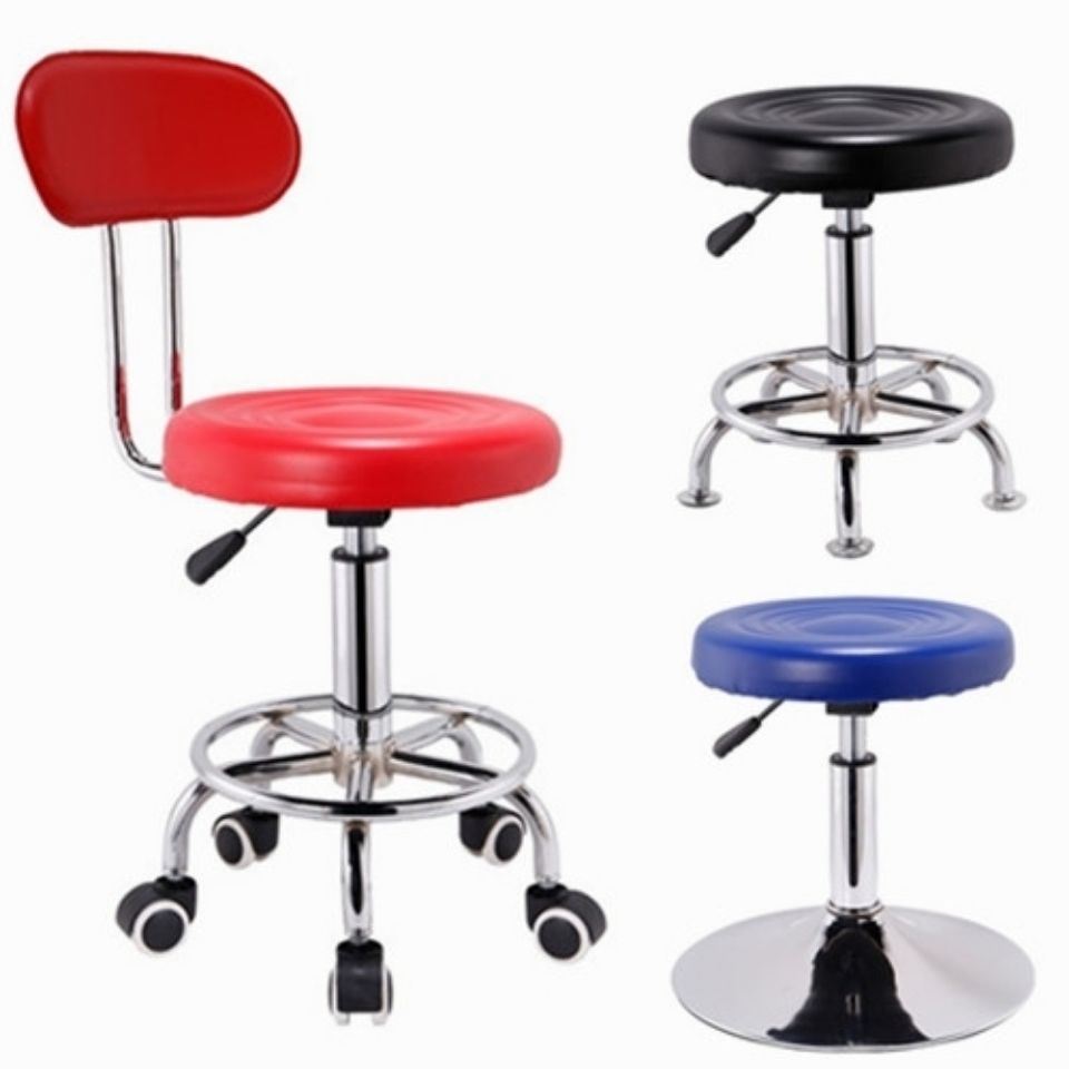 吧台椅旋转升降凳金属时尚电脑转椅皮靠背轮子椅美容理发化妆凳