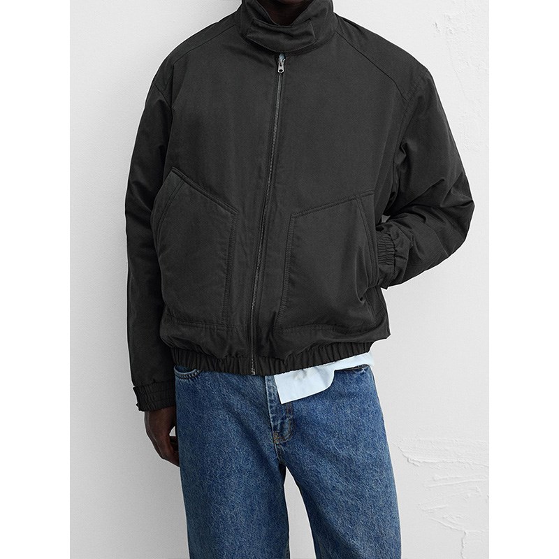 2024秋冬男装简约立领棉服夹克8281/326宽松休闲夹棉外套 8281326