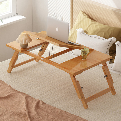床上电脑桌可折叠小桌子学生宿舍懒人学习写字桌家用书桌实木炕桌