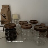 咖啡豆保存乾果玻璃储物罐收纳罐摆件 家用玻璃密封罐 存糖罐