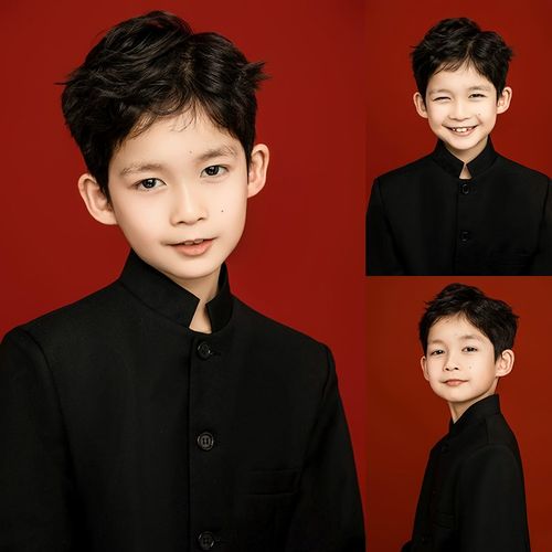 儿童摄影服装中国风中山装证件照影楼男女孩艺术照拍照复古服装