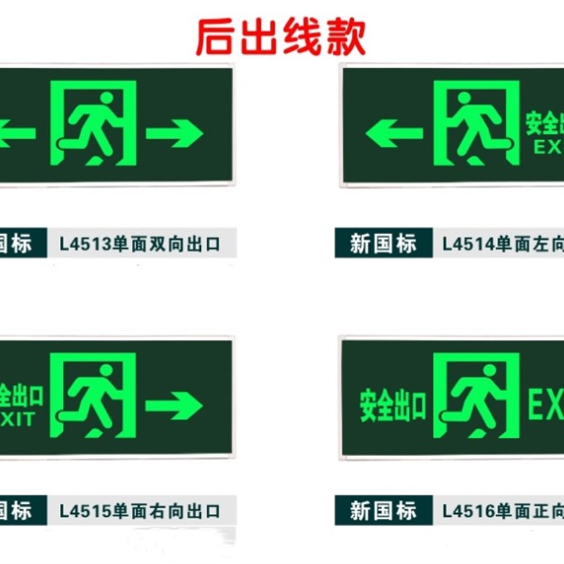 劳士新国标LED消防应急安全出口疏散指示灯 通道楼层逃生标志牌