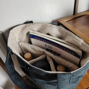 多格袋帆布包多隔层斜挎手提定制耐用加厚便携收纳布包杯套水壶袋