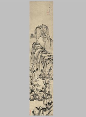李流芳-疏树孤亭图国画名家字画装饰画芯心宣纸高清微喷打印复制