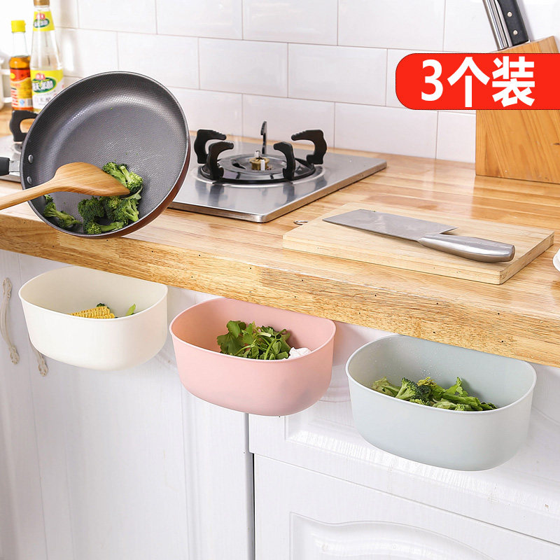 速发厨房垃圾桶橱柜门挂式箱家式壁挂橱柜门的可挂小号无盖垃圾悬