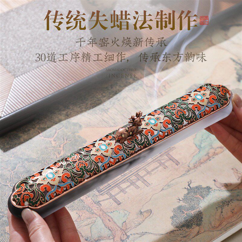 速发创意琉璃炉线香炉家用室内薰香沉香香薰炉卧香盒香插底座茶道