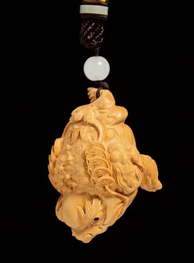 速发J6DA黄杨木雕实木把玩文玩手把件雕刻工艺品精品盘玩物件金足