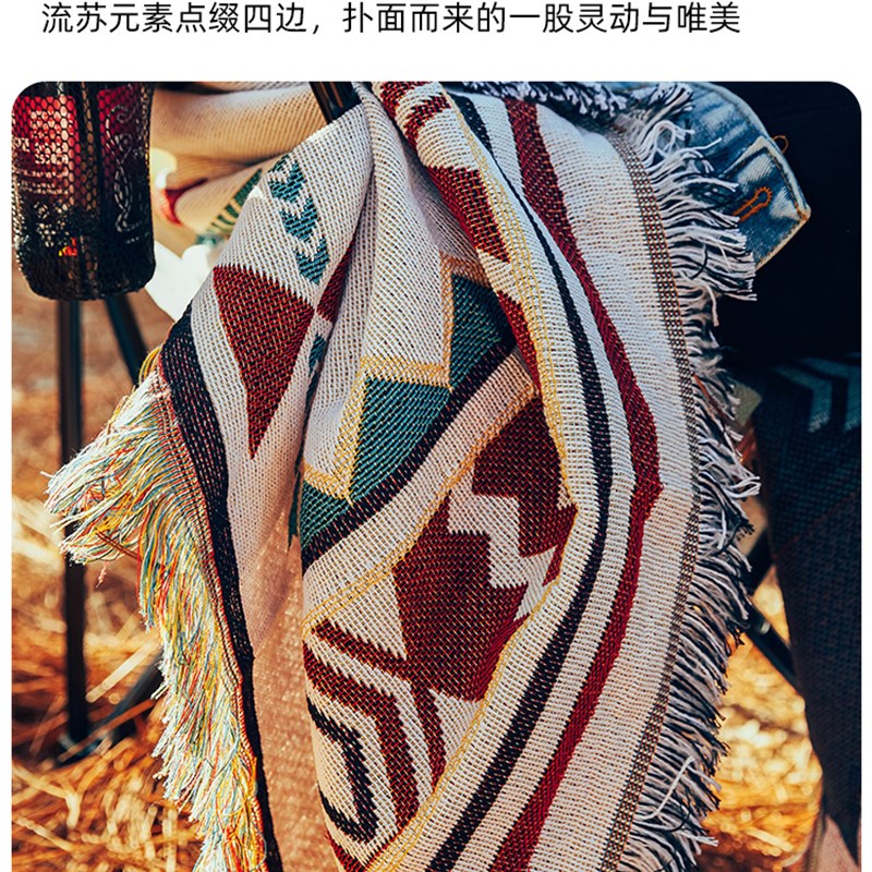 速发户外露营桌布印第安毯子野餐垫隔热帐篷地垫春郊游野炊沙滩烧