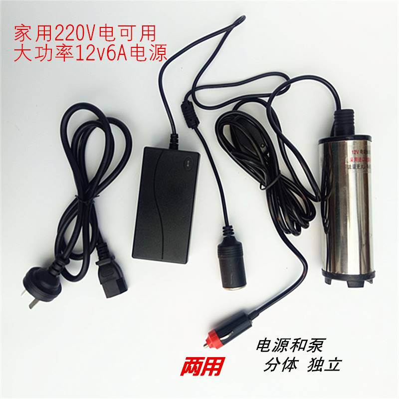 速发12v24v220v直流电瓶家用电水泵电动酒油泵柴油水抽加油枪厂家
