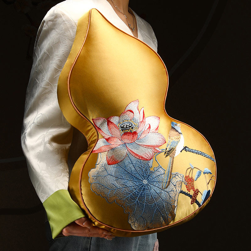 速发新中式抱枕客厅沙发靠垫摆国风异形葫芦枕中件靠枕轻奢高级感