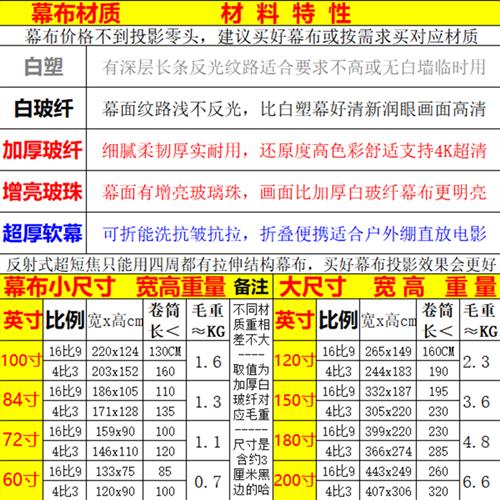 速发高清投影幕布家用投影布挂墙幕布幕布家用幕布屏幕布