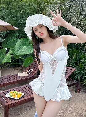 速发20蕾性款白色高级2丝爆感钢托聚拢小胸裙式连体