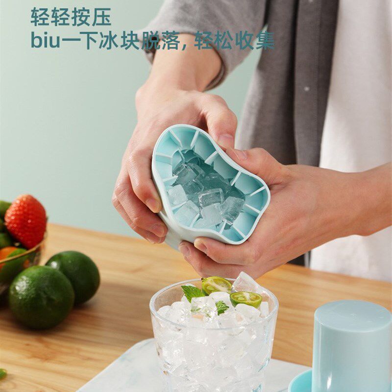 速发圆筒冰格硅胶冰冰块模具冰粒家冰杯制冰储冻盒制用冰桶冰盒制