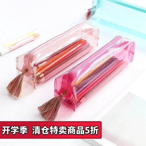 速发小海狸10层笔收超大容量儿中生透明文具袋学生多层袋纳初童铅