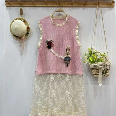 速发161新款甜美蕾丝甲织马背针心宽松懒散长裙