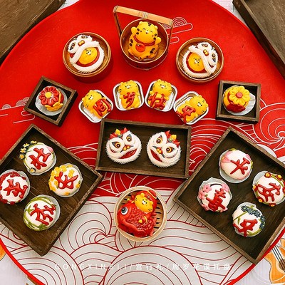 速发花馍馍周岁托盘衣服礼服盘子宝宝抓周礼用日生照布置仪式拍品