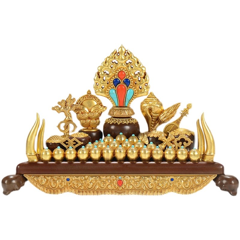现货速发七珍宝八瑞物五妙欲家居用品办公八吉祥桌面百宝座总集摆