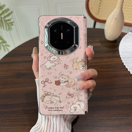 甜美爱心猫咪适用于华为mateX7手机壳MIXFold4折叠屏OPPOFindN6