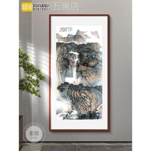 网红张大千水国中式 山壁 厅饰走廊过道竖玄关挂客办公室版 装