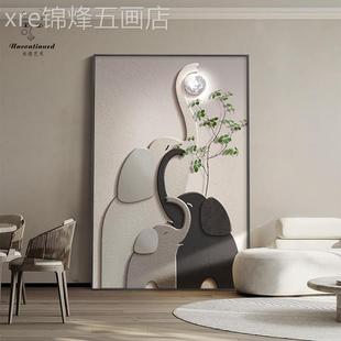 饰画高档象关沙地发景墙落画挂走廊过道大玄绿 网红侘寂客背厅风装