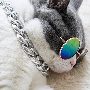 越南沙金项链男士宠物猫咪狗狗带的大金链子男儿童仿真道具