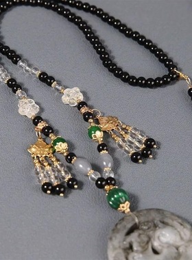 汉服马面裙黑暗系长款软璎珞流苏