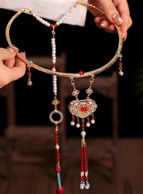 古风平安锁璎珞背云流苏项炼女新