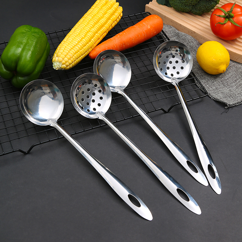 速发商用火锅号套漏勺勺装不锈钢家用盛汤匙长柄大汤调羹稀饭粥勺