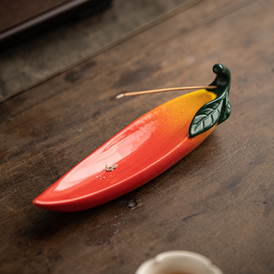 速发【辣椒】红红香火陶瓷线 线火炉香插香座香托 托家用室内卧香