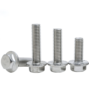 速发04不锈钢外M角法兰面螺栓M5M6Mm六10M128m带垫花齿纹防滑螺丝