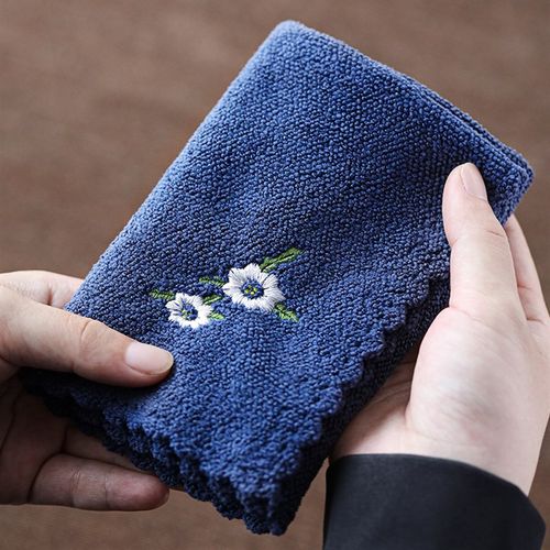 速发花韵茶巾棉麻茶桌布艺功夫吸水加厚几意毛巾茶茶抹布茶具禅台