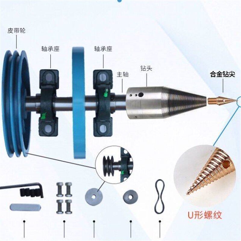 速发带惯性轮高速套装2800转可用劈材机配件劈柴机钻头电动劈柴机