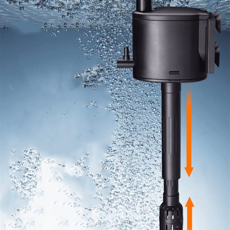 速发水鱼水族箱内置腾缸三合一上过滤静音增氧抽希泵造浪潜水泵