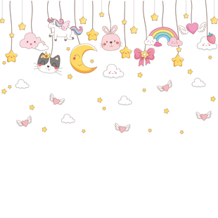 速发墙贴画装 案移少心房间布置卧室衣柜门贴纸翻新小图饰可风除