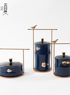 速发客中式创件玄关摆意轻奢新厅陶瓷罐酒店样板房间家居软装饰品