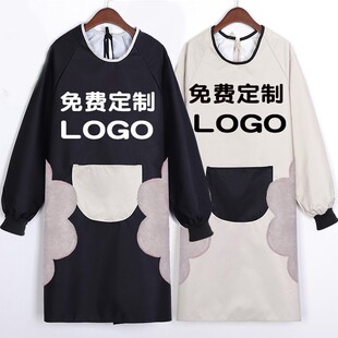 速发围裙餐饮专用防水罩衣lo新o印字罩2021g款长袖可擦手印制