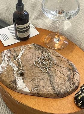 CMYD 自然的意趣藏于生活之中 天然大理石托盘摆件桌面首饰收纳盘