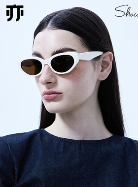 闪亦Shawnlee白色猫眼墨镜女高级感潮流太阳镜遮阳眼镜防紫外线