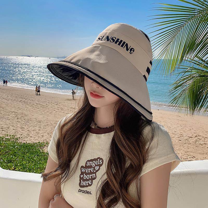 【下单立减50】防晒帽夏季黑胶防紫外线太阳帽渔夫帽遮脸帽子女ZX